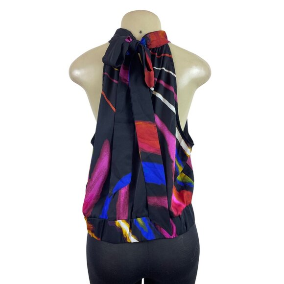 Gabrielle Union New York & Company Halter Top With Keyhole & Bow Back Sz L - Picture 2 of 6